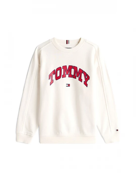 Foto van product TOMMY HILFIGER Trui 'Varsity' lichtbeige / rood / zwart