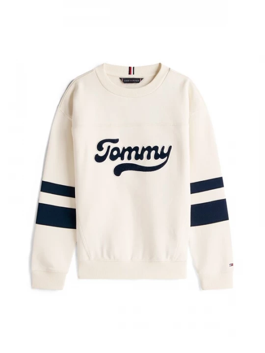 Foto van product TOMMY HILFIGER Trui 'Varsity' lichtbeige / zwart
