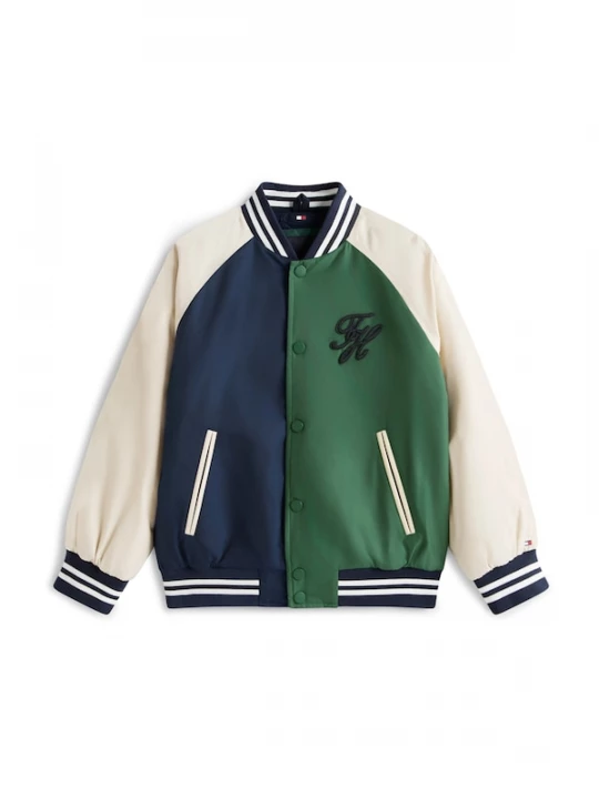 Foto van product TOMMY HILFIGER Tussenjas lichtbeige / donkerblauw / groen