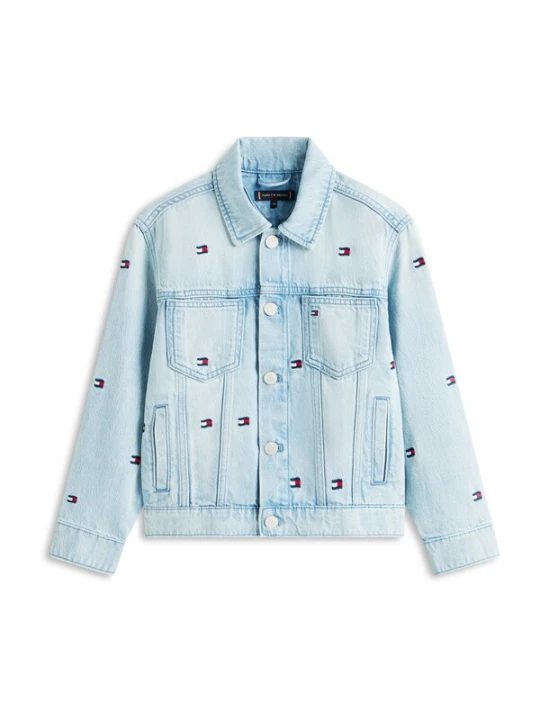 Foto van product TOMMY HILFIGER Tussenjas lichtblauw / donkerblauw / rood