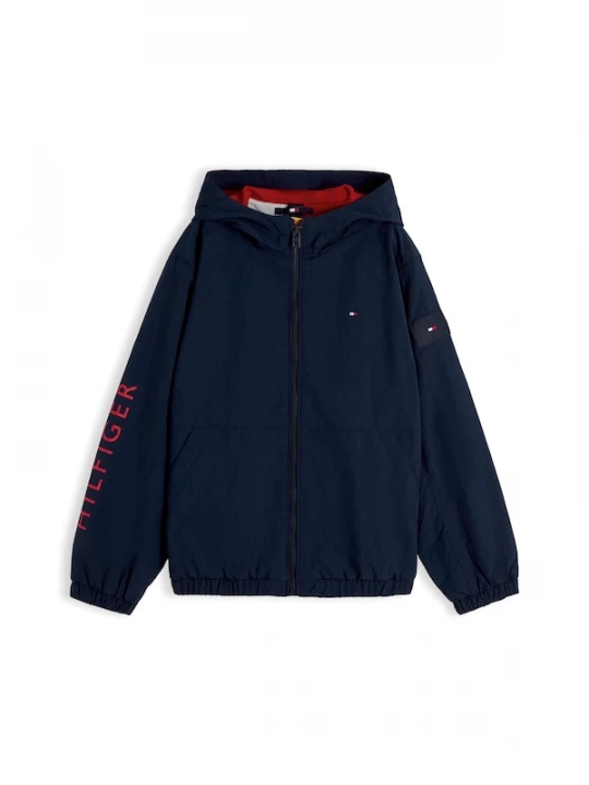 Foto van product TOMMY HILFIGER Tussenjas 'Logo Graphic Relaxed' navy / rood