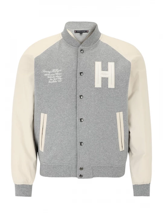 Foto van product TOMMY HILFIGER Tussenjas 'VARSITY' crème / grijs gemêleerd / wit