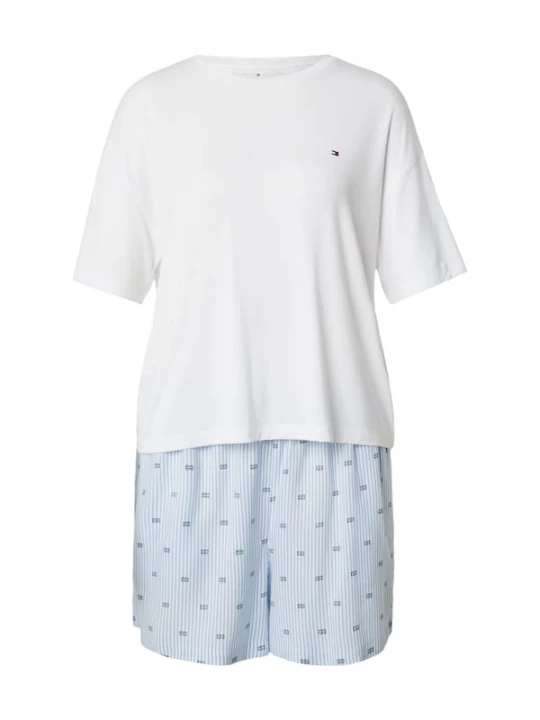 Foto van product Tommy Hilfiger Underwear Korte pyjama ecru / lichtblauw / zwart