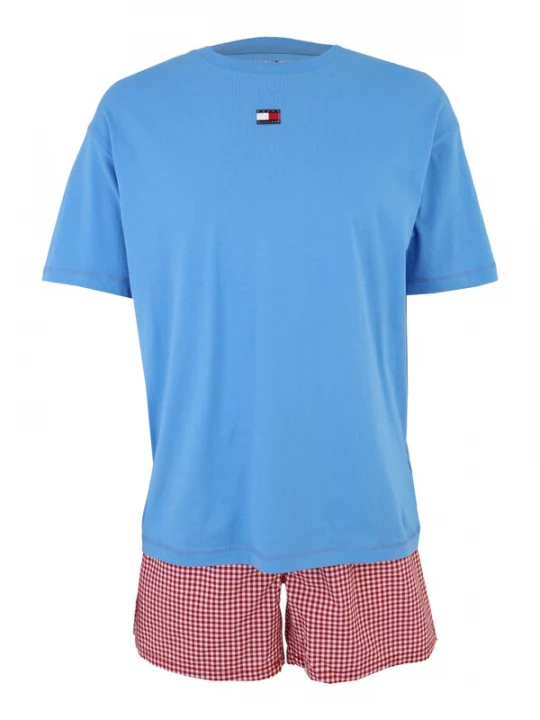 Foto van product Tommy Hilfiger Underwear Pyjama kort 'Heritage' hemelsblauw / rood / wit