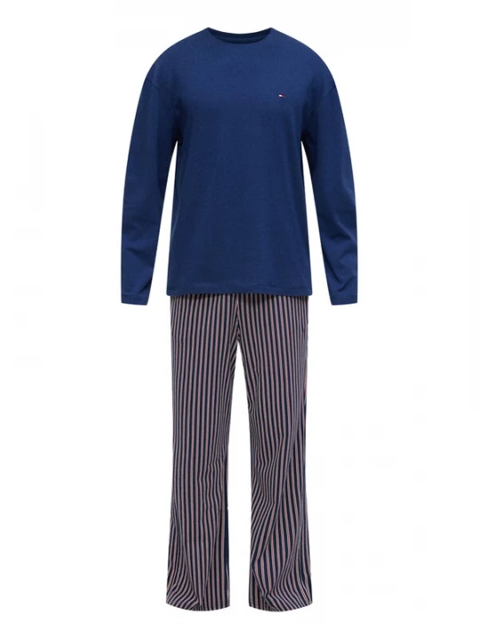 Foto van product Tommy Hilfiger Underwear Pyjama lang donkerblauw / donkerrood / wit