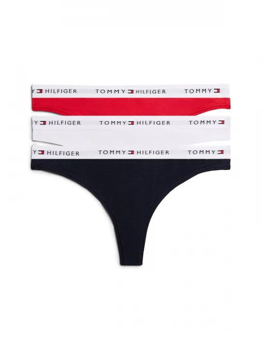 Foto van product Tommy Hilfiger Underwear String 'Essential' lichtgrijs / rood / zwart / wit