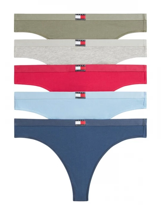 Foto van product Tommy Hilfiger Underwear String 'Heritage' blauw / hemelsblauw / lichtgrijs / olijfgroen / framboos