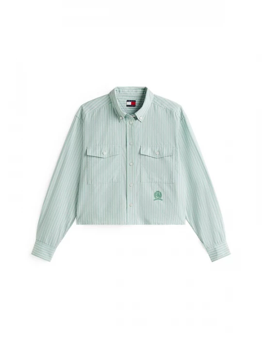 Foto van product Tommy Jeans Blouse donkergrijs / pastelgroen / wit