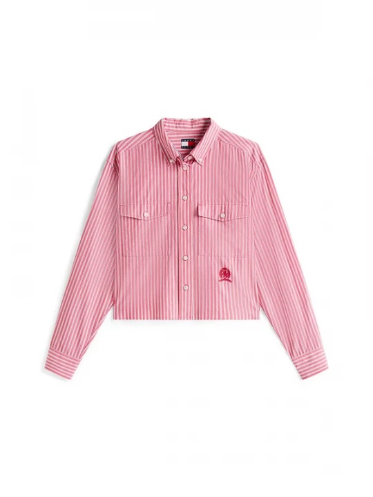 Foto van product Tommy Jeans Blouse donkergrijs / pink / rood / wit