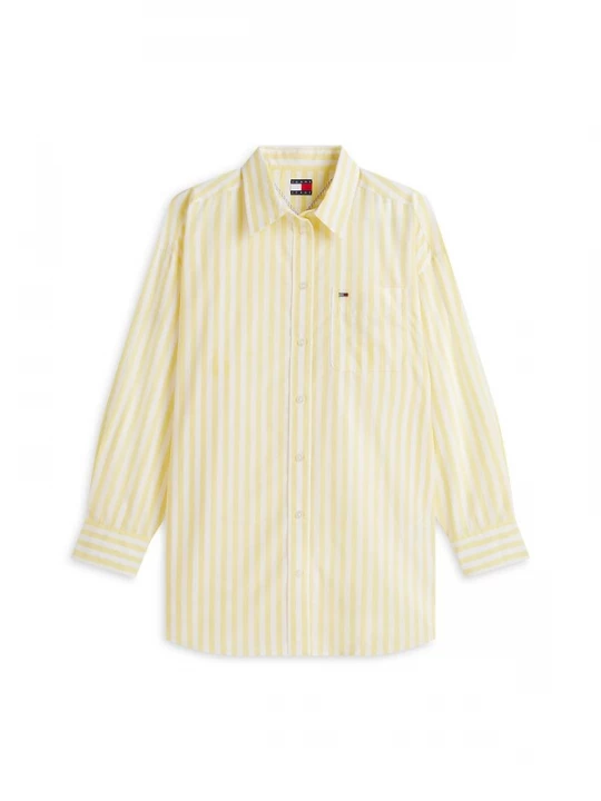 Foto van product Tommy Jeans Blouse 'Essential' lichtgeel / wit