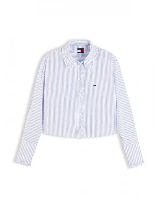 Foto van product Tommy Jeans Blouse lichtblauw / kersrood / wit