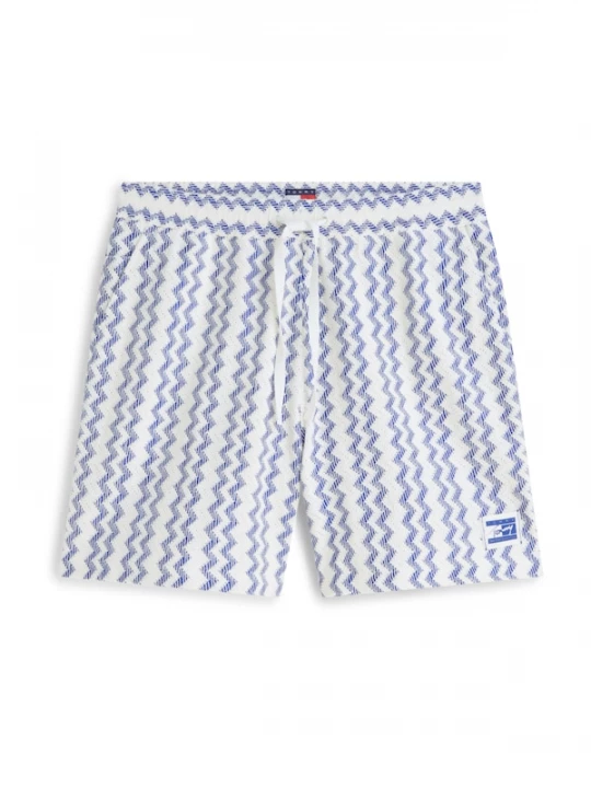Foto van product Tommy Jeans Broek 'Open Textured Logo Label' blauw / wit