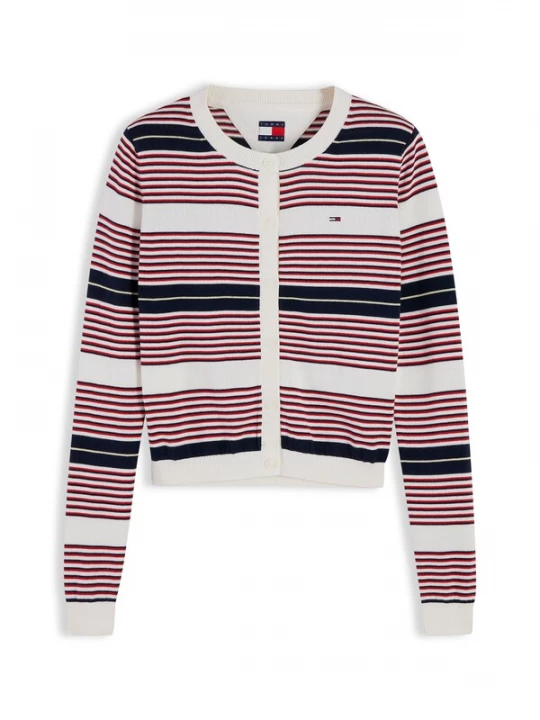 Foto van product Tommy Jeans Gebreid vest 'ESSENTIAL' navy / rood / wit