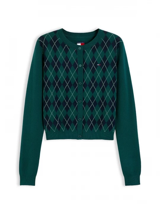 Foto van product Tommy Jeans Gebreid vest navy / lichtgroen / donkergroen