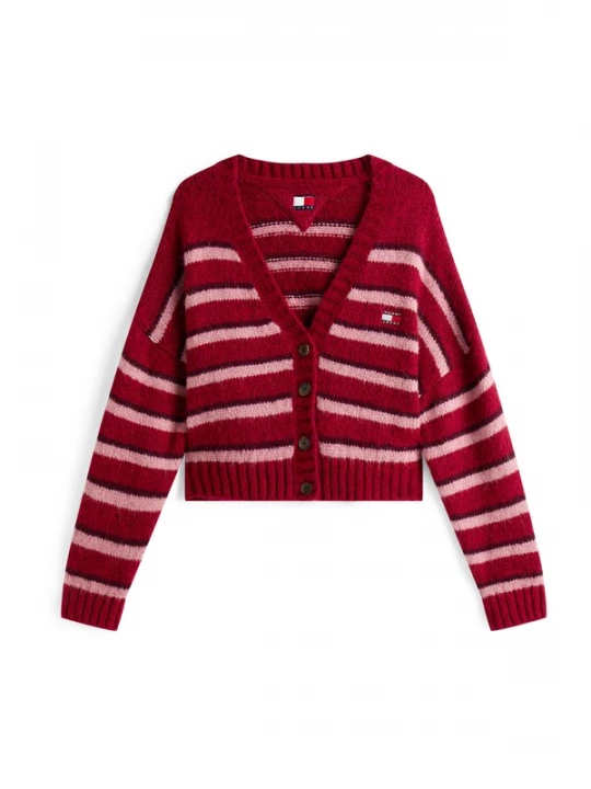 Foto van product Tommy Jeans Gebreid vest rosa / rood / zwart