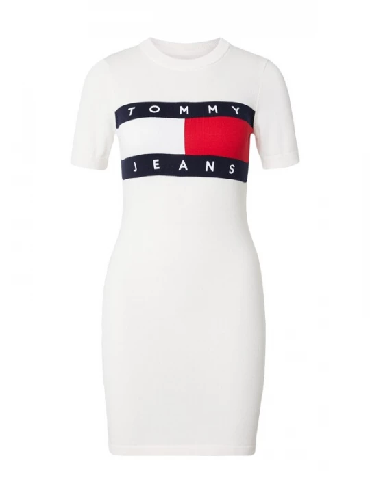 Foto van product Tommy Jeans Gebreide jurk marine / rood / wit
