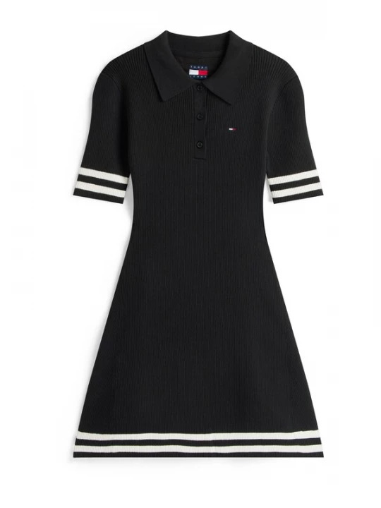 Foto van product Tommy Jeans Gebreide jurk navy / rood / zwart / wit
