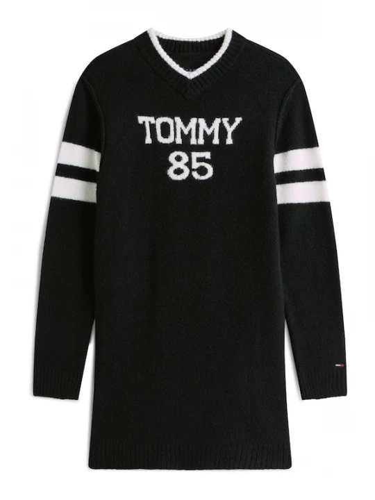 Foto van product Tommy Jeans Gebreide jurk zwart / wit