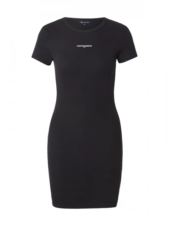 Foto van product Tommy Jeans Jurk 'Logo Embroidery Mini' zwart