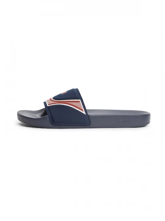 Foto van product Tommy Jeans Muiltjes 'Logo Strap Pool' navy / cranberry / wit