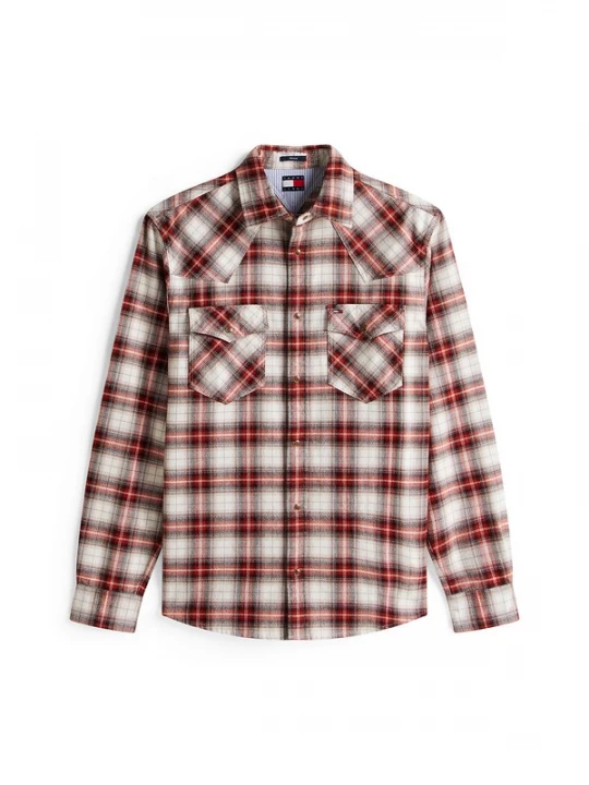 Foto van product Tommy Jeans Overhemd beige / bruin / oranje