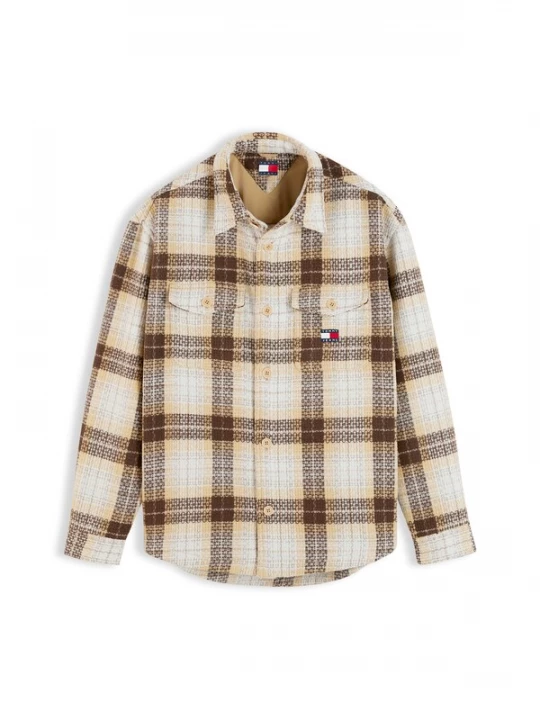 Foto van product Tommy Jeans Overhemd beige / bruin / wit