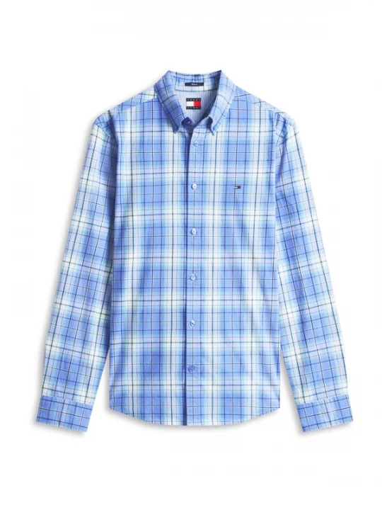 Foto van product Tommy Jeans Overhemd lichtblauw / lichtgroen / donkergroen