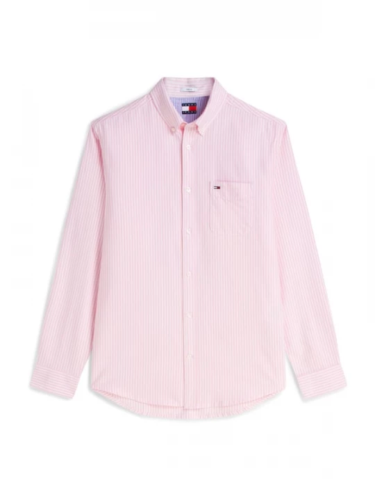 Foto van product Tommy Jeans Overhemd 'Regular Fit Stripe' rosa / wit