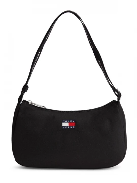 Foto van product Tommy Jeans Schoudertas 'Essential Repeat Logo Shoulder' kersrood / zwart / wit