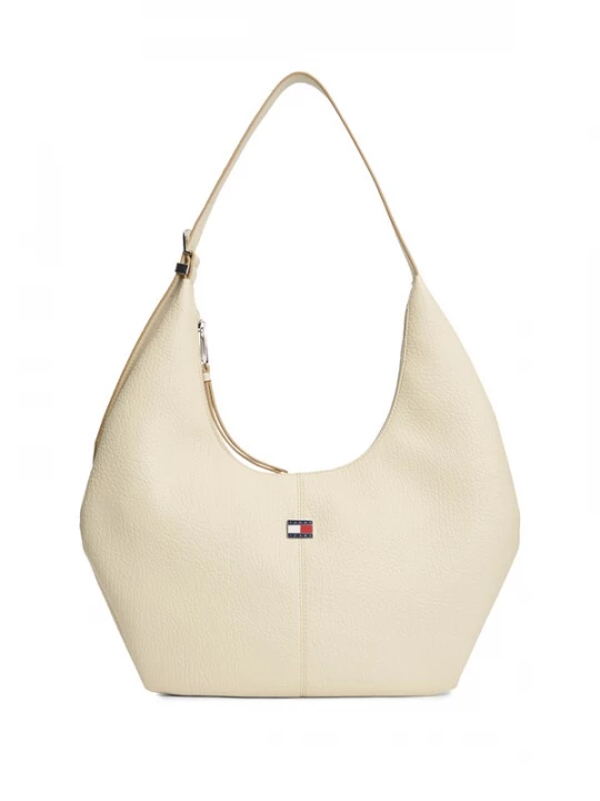 Foto van product Tommy Jeans Schoudertas 'Flag Plaque Slouch Hobo' crème
