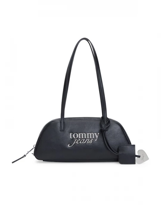Foto van product Tommy Jeans Schoudertas 'Metal Logo Shoulder' zwart / zilver