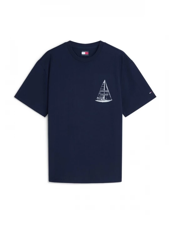 Foto van product Tommy Jeans Shirt 'Back Graphic Relaxed' navy / wit