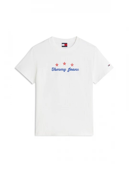 Foto van product Tommy Jeans Shirt 'Back Logo Graphic' donkerblauw / rood / wit