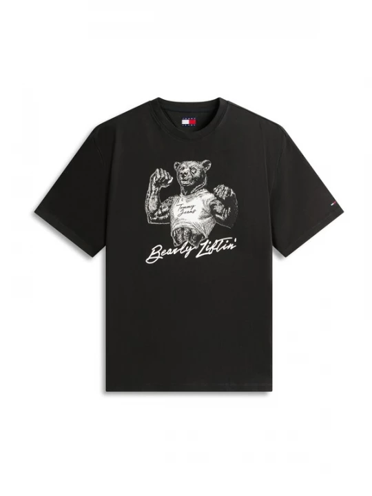 Foto van product Tommy Jeans Shirt 'BEAR' zwart / offwhite
