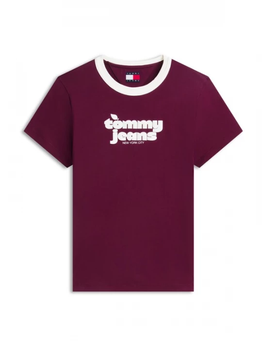 Foto van product Tommy Jeans Shirt bessen / wit