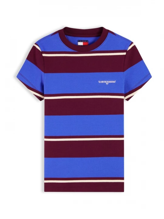 Foto van product Tommy Jeans Shirt blauw / wijnrood / wit