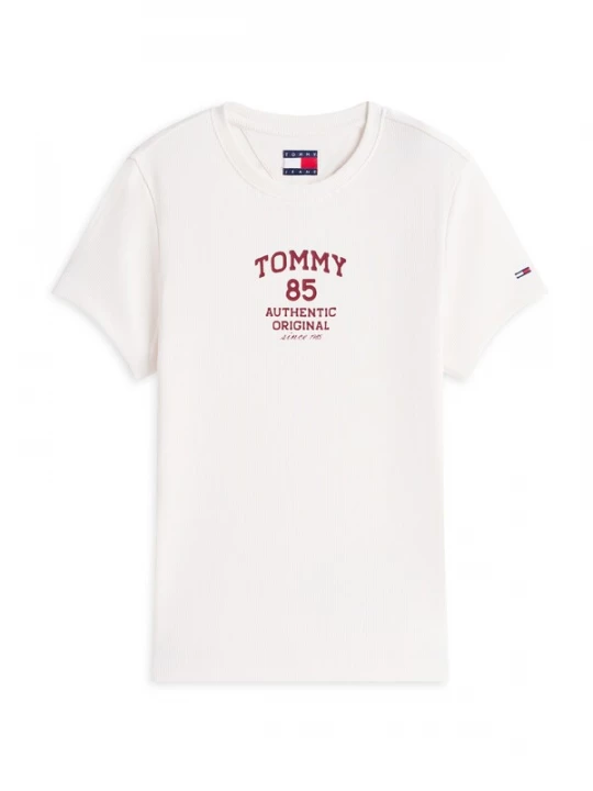 Foto van product Tommy Jeans Shirt bloedrood / offwhite