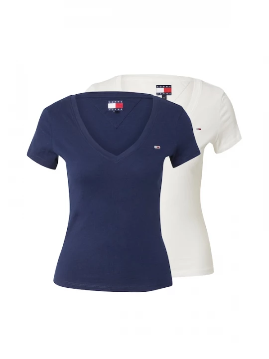 Foto van product Tommy Jeans Shirt donkerblauw / wit
