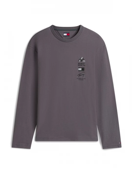 Foto van product Tommy Jeans Shirt donkergrijs / zwart / offwhite