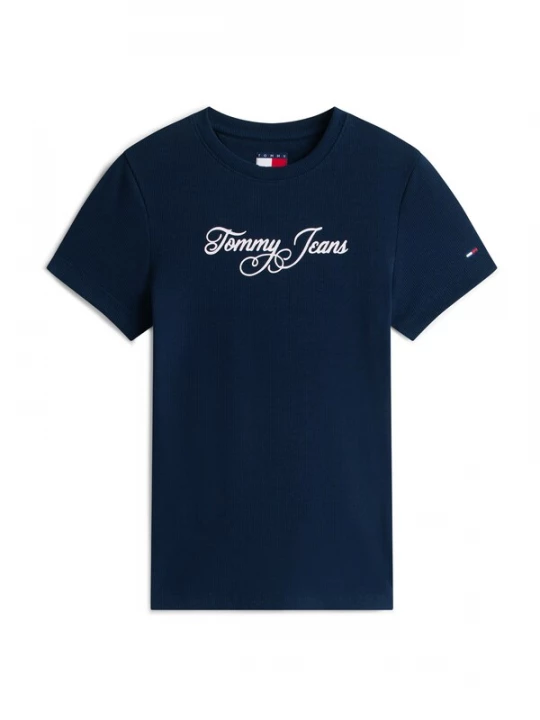 Foto van product Tommy Jeans Shirt 'ESS' donkerblauw / wit