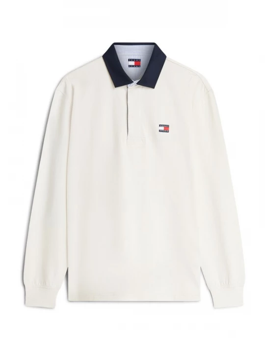 Foto van product Tommy Jeans Shirt 'Ess' ecru / navy / knalrood