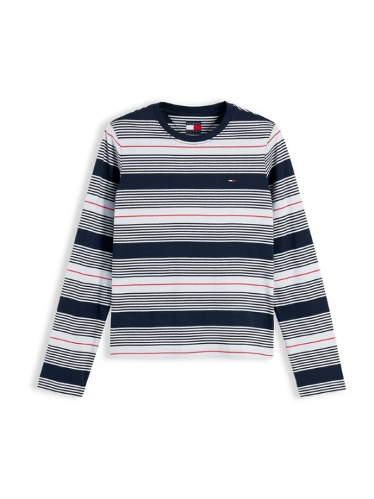 Foto van product Tommy Jeans Shirt 'Ess' navy / pastelblauw / rood
