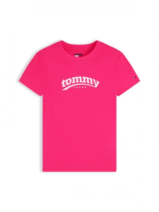Foto van product Tommy Jeans Shirt 'ESS' pink / wolwit