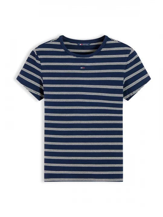 Foto van product Tommy Jeans Shirt 'ESSENTIAL' donkerblauw / wit