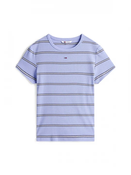 Foto van product Tommy Jeans Shirt 'Essential' nachtblauw / lavendel / wit