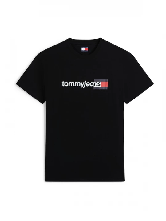 Foto van product Tommy Jeans Shirt 'Essential' rood / zwart / wit