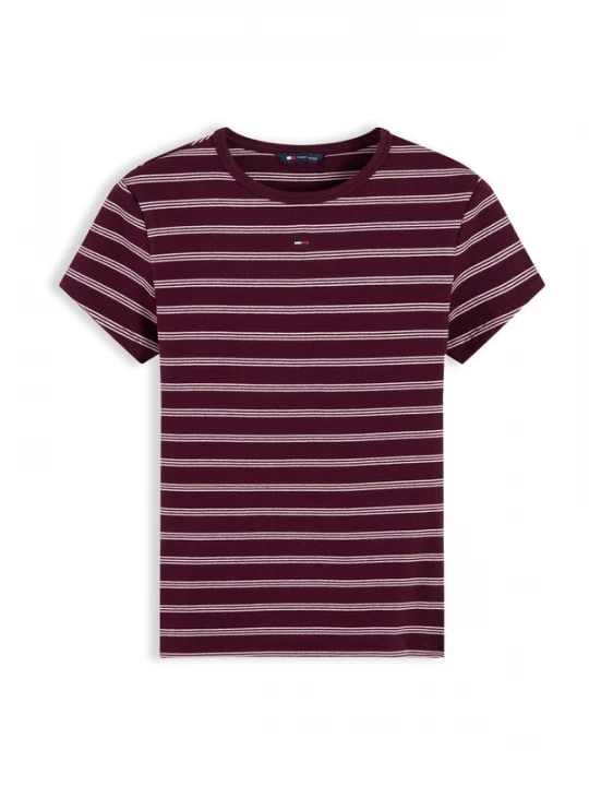 Foto van product Tommy Jeans Shirt 'ESSENTIAL' wijnrood / wolwit