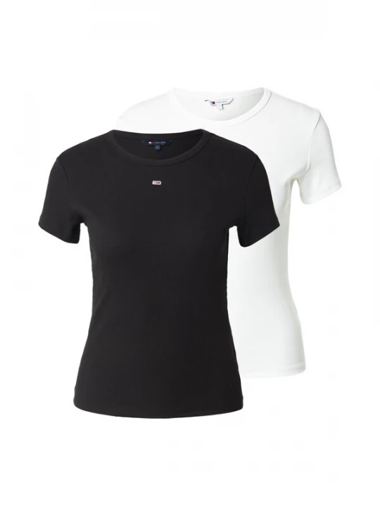 Foto van product Tommy Jeans Shirt 'ESSENTIAL' zwart / wit