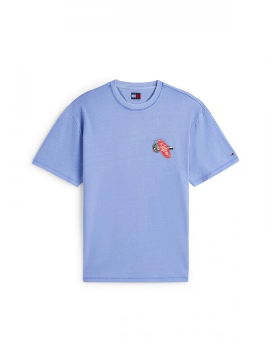 Foto van product Tommy Jeans Shirt hemelsblauw / rood / zwart / wit