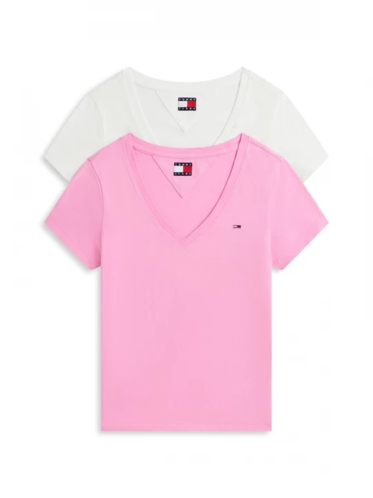 Foto van product Tommy Jeans Shirt lichtroze / wit